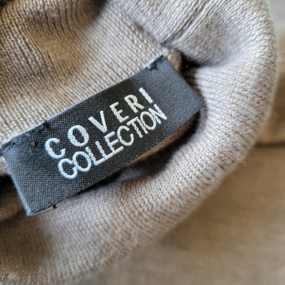 Coveri Collection Merino Wool Blend Turtleneck Sweater Brown 2XL - Picture 4 of 8